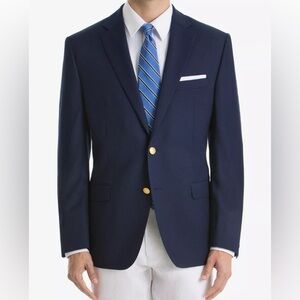 Saks Fifth Avenue Polo University Club Ralph Lauren Blazer Jacket Navy Blue 44L